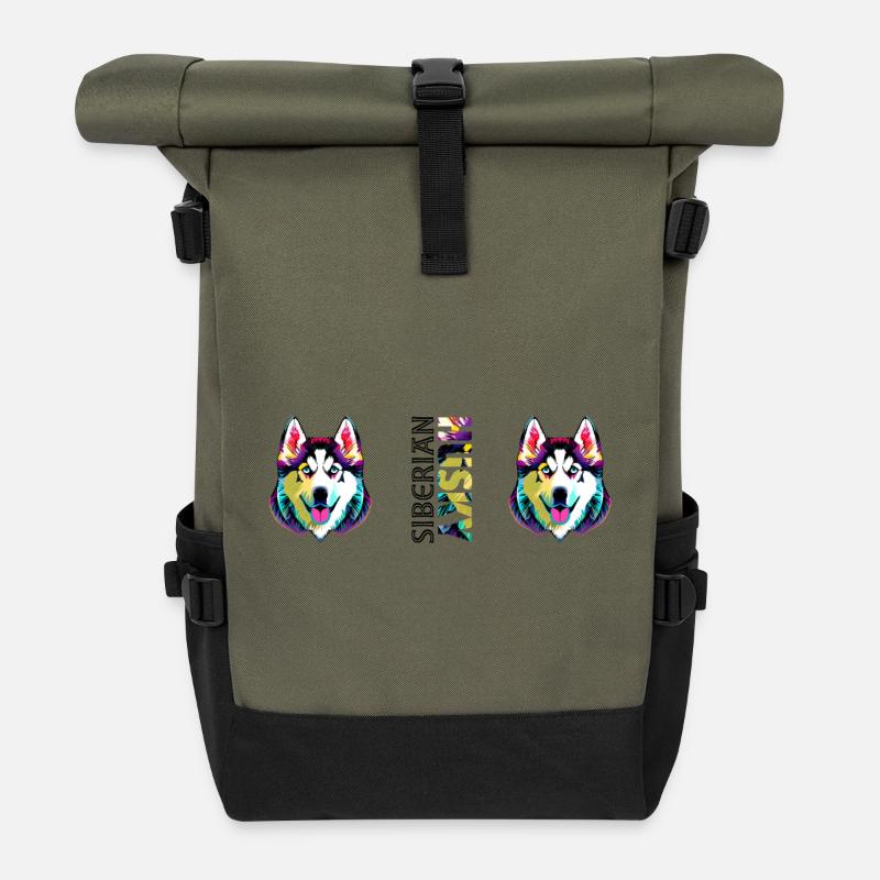 Husky - Rolltop Rucksack - Olive/Schwarz