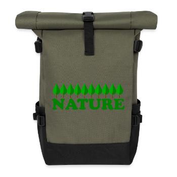 NATURE - Rolltop Rucksack - Olive/Schwarz - Vorne