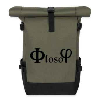 Philosophie / (phi) loso (phi) - Sac à dos roll top - olive/noir - Devant