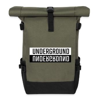 Background double font - Roll Top Backpack - olive/black - Front