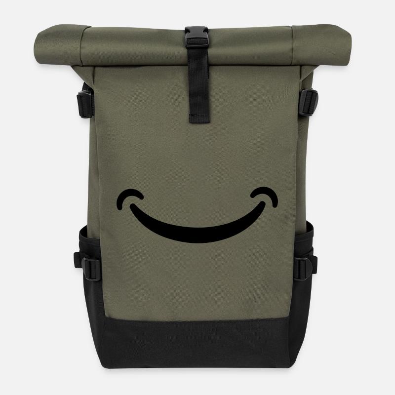 Smile - Roll Top Backpack - olive/black
