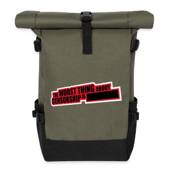 Le pire dans la censure, c’est l’ironie amusante - Sac à dos roll top - olive/noir - Devant