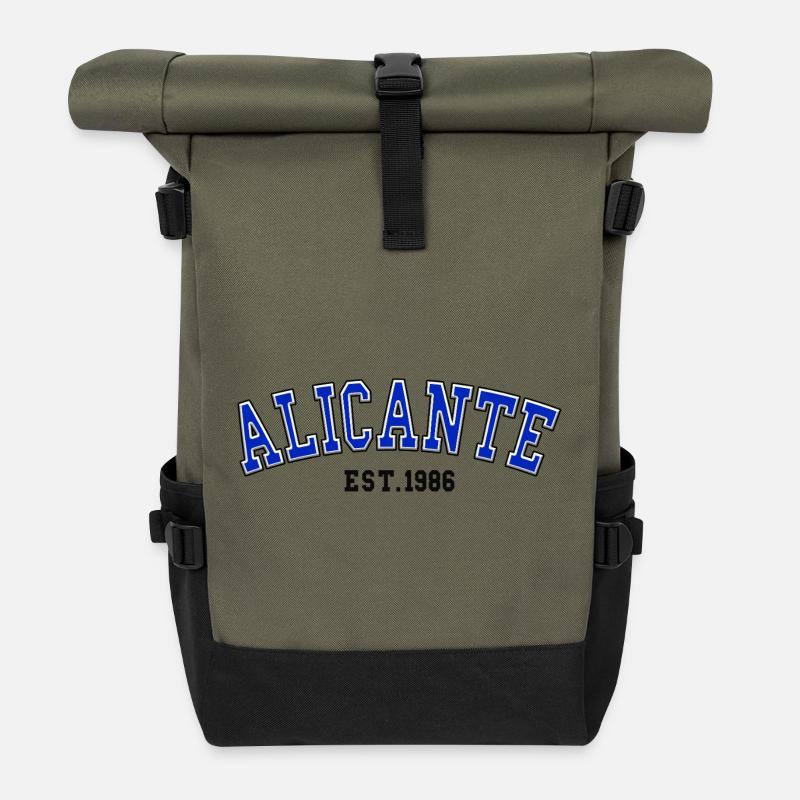 Alicante Est. 1986 - Roll Top Backpack - olive/black