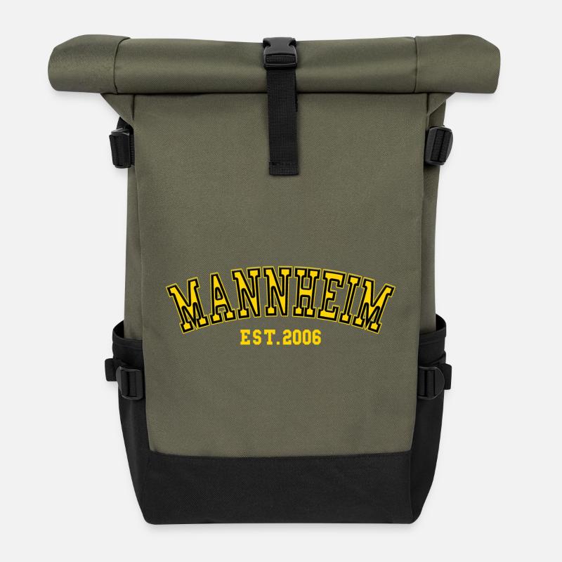Mannheim Gründung 2006 - Rolltop Rucksack - Olive/Schwarz