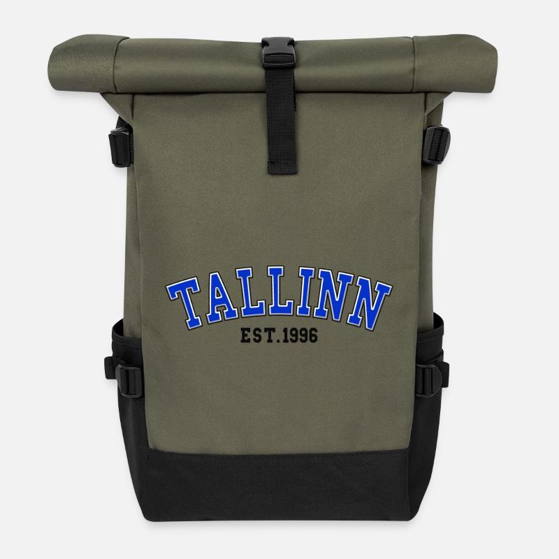 Tallinn Est. 1996 - Roll Top Backpack - olive/black