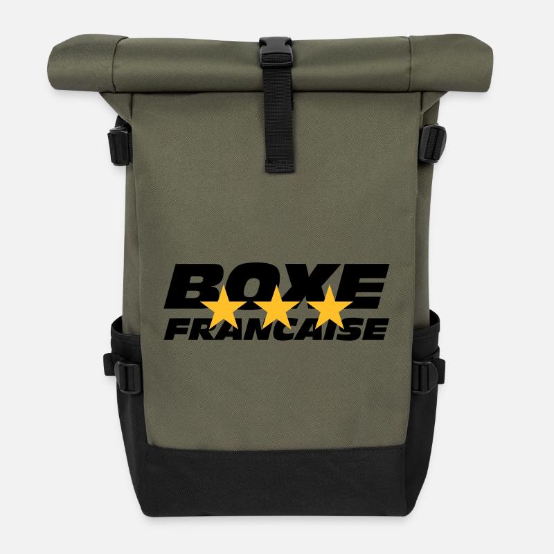 Boxe Francaise - Sac à dos roll top - olive/noir