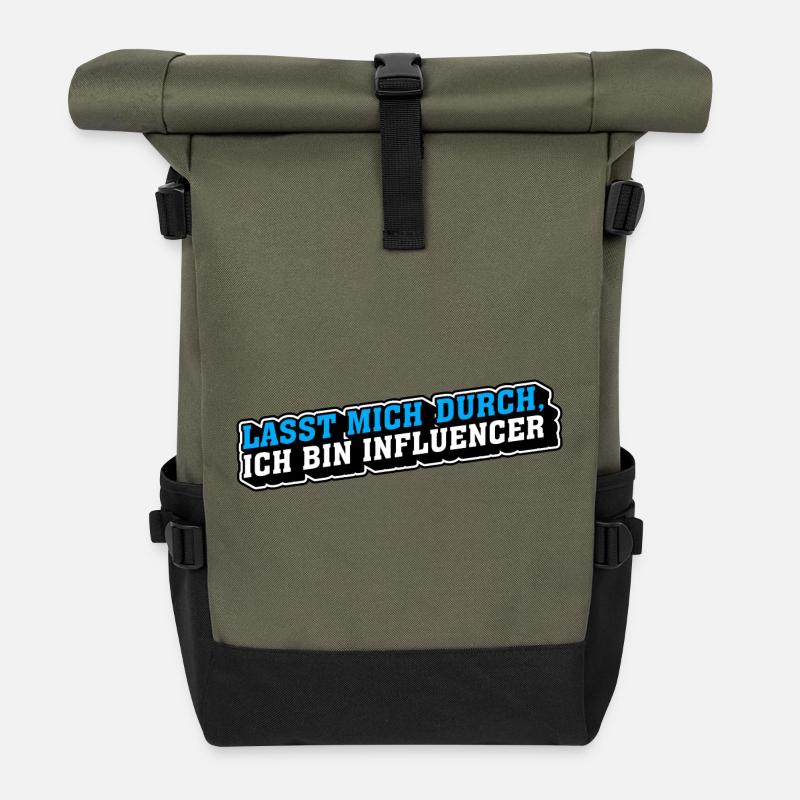 Lasst mich durch, ich bin Influencer - Rolltop Rucksack - Olive/Schwarz