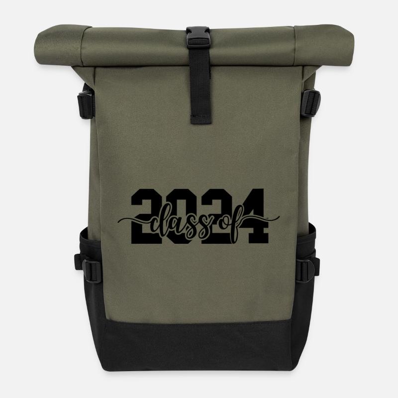 Class Of 2024 Abschlussklasse von - Rolltop Rucksack - Olive/Schwarz