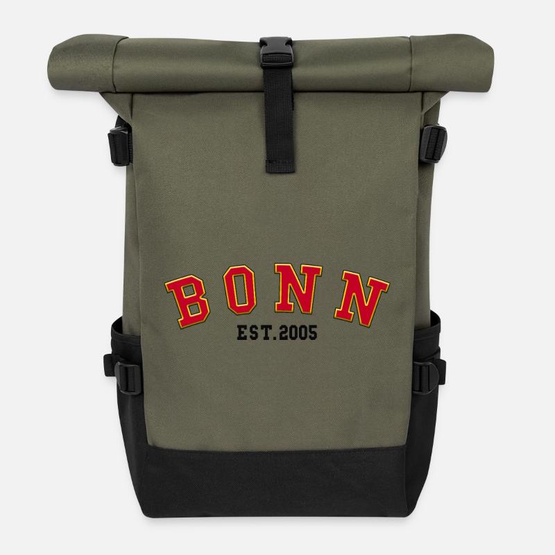 Bonn Est. 2005 - Roll Top Backpack - olive/black