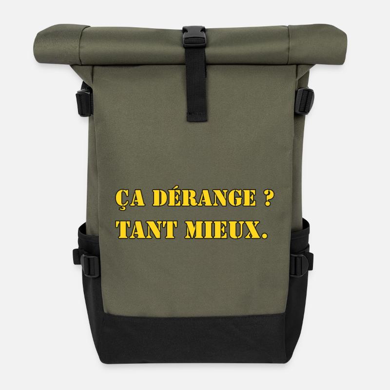 ÇA DÉRANGE ? TANT MIEUX. - Sac à dos roll top - olive/noir