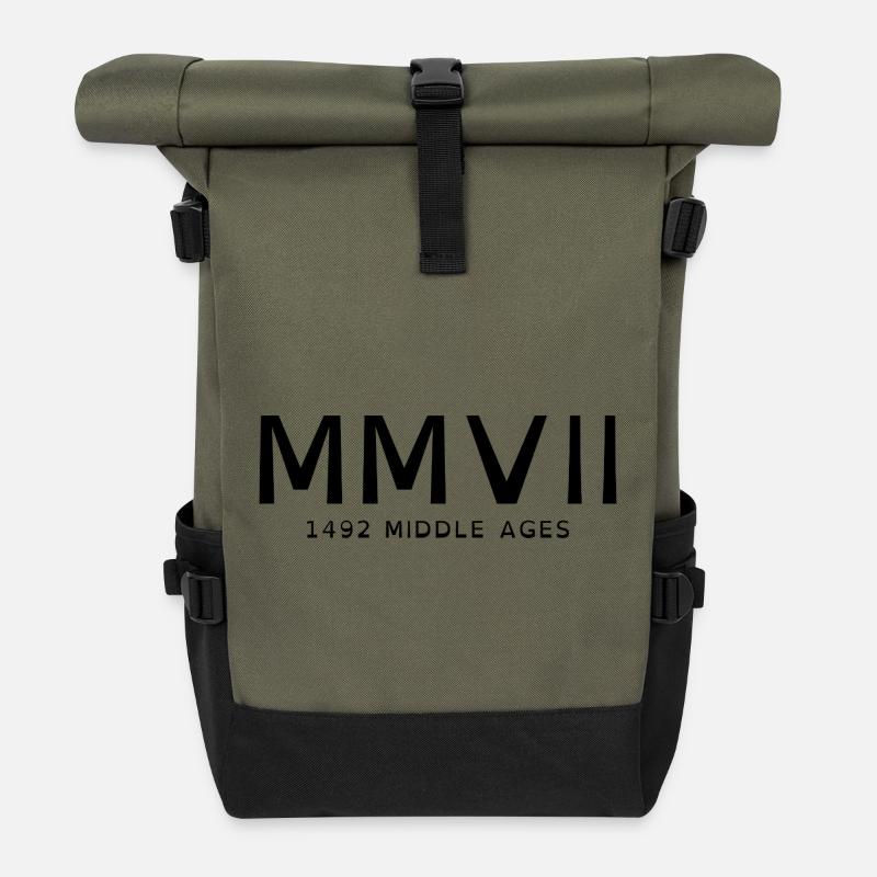 2007_LINE_black - Roll Top Backpack - olive/black