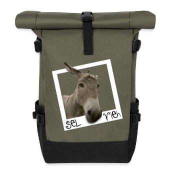 Selfie - Sel Vieh - Rolltop Rucksack - Olive/Schwarz - Vorne