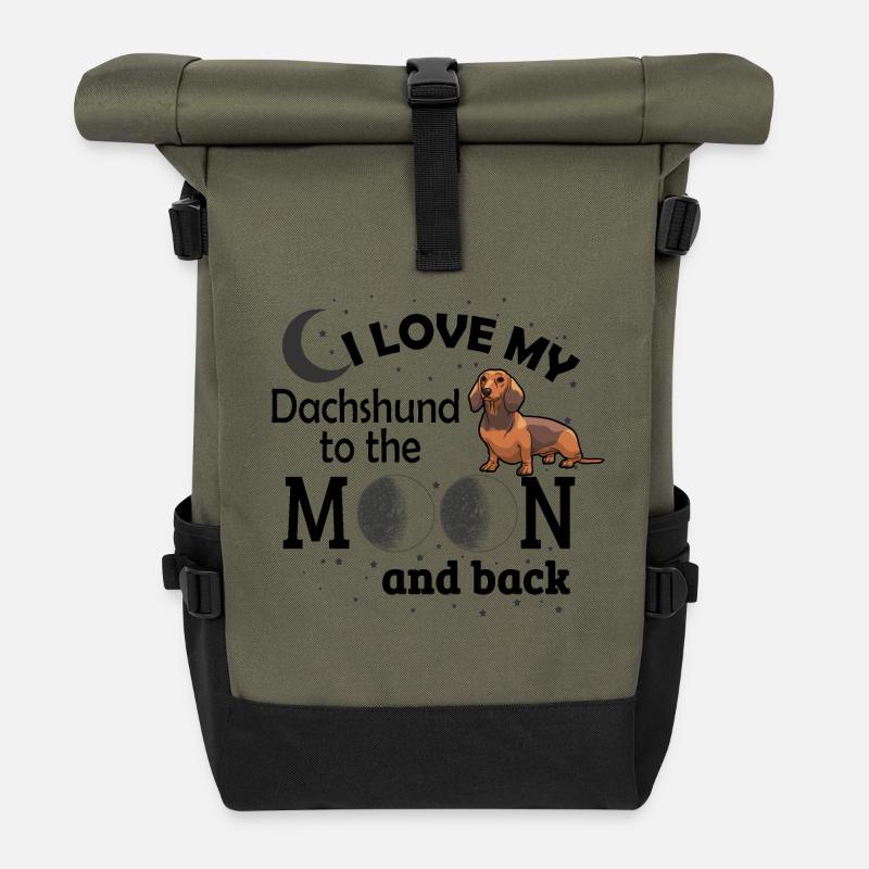 Dackel - Rolltop Rucksack - Olive/Schwarz