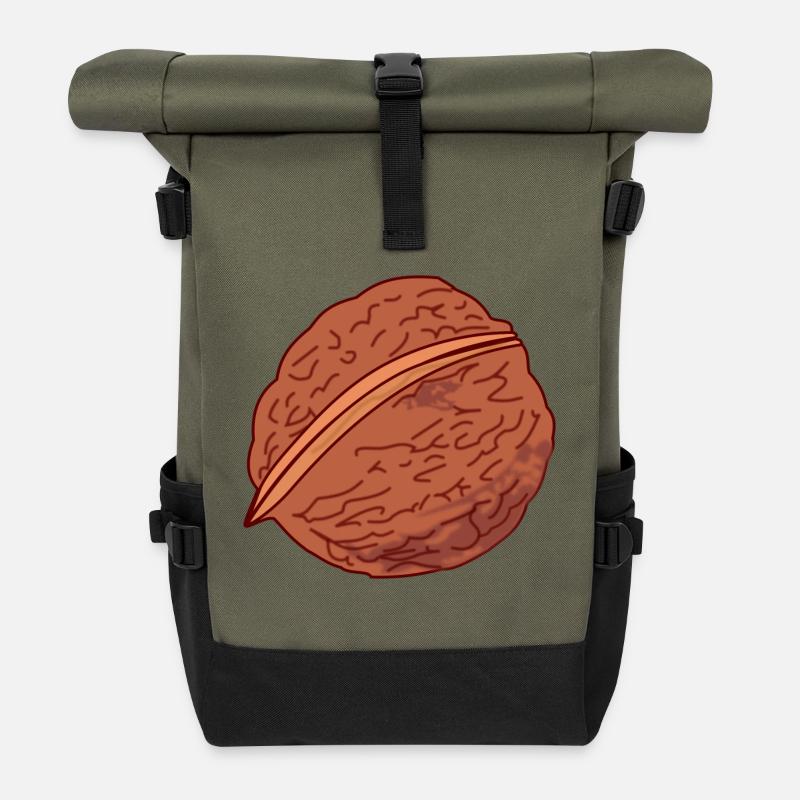 walnuts walnuss veggie gemuese fruits6 - Rolltop Rucksack - Olive/Schwarz