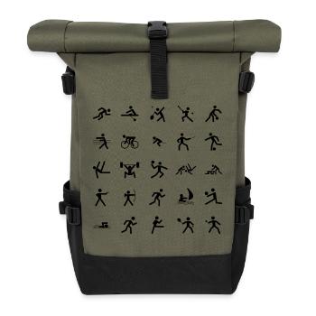 Sports - Roll Top Backpack - olive/black - Front