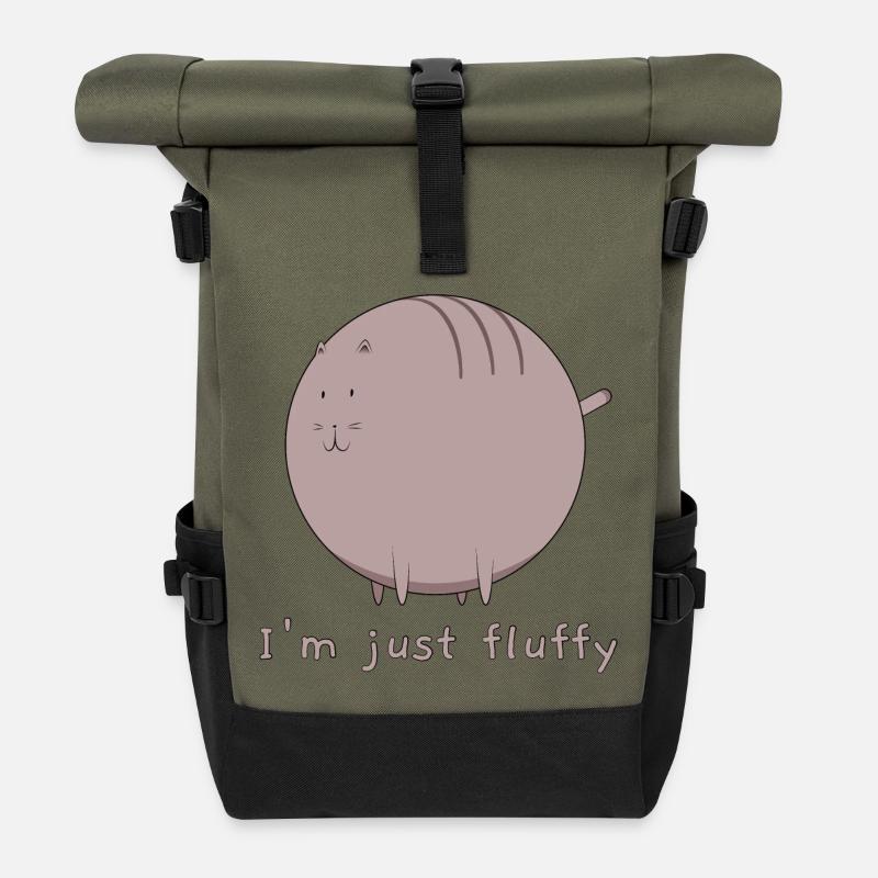 I'm just fluffy - Roll Top Backpack - olive/black