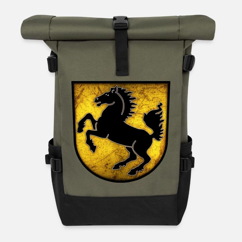 Stuttgart - Stuttgarter Wappen - Rolltop Rucksack - Olive/Schwarz