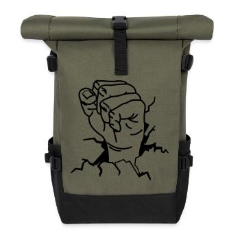 POING - Sac à dos roll top - olive/noir - Devant