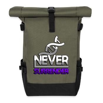 NEVER SURRENDER (Lila) + DNA - Gaming - Rolltop Rucksack - Olive/Schwarz - Vorne