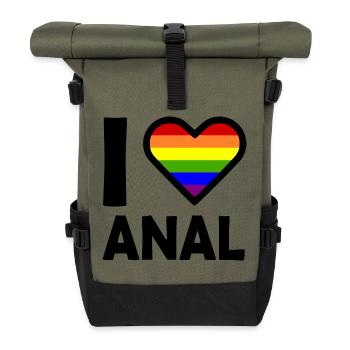 I love anal - Sac à dos roll top - olive/noir - Devant