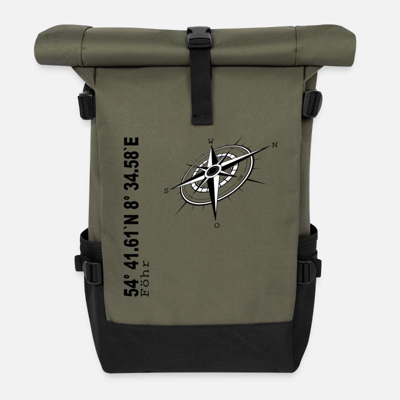 Föhr - Rolltop Rucksack - Olive/Schwarz