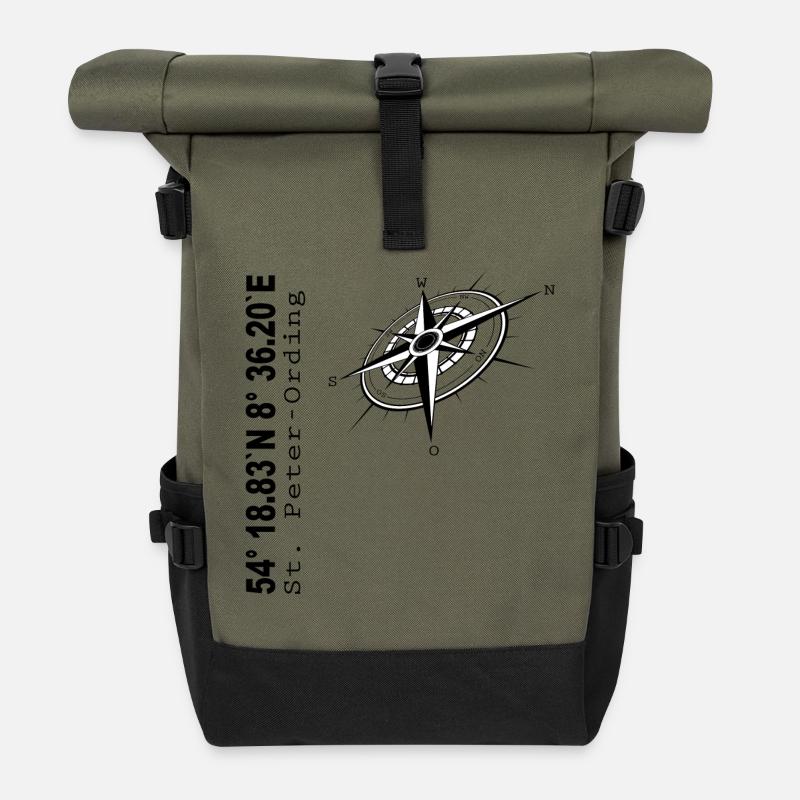 St Peter-Ording - Rolltop Rucksack - Olive/Schwarz