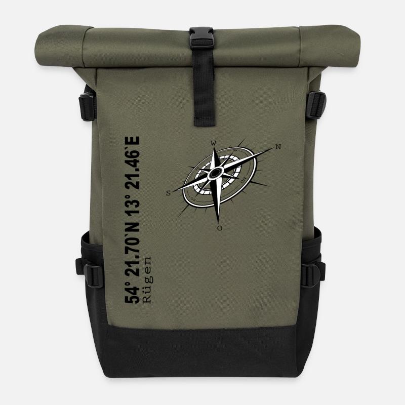 Rügen - Rolltop Rucksack - Olive/Schwarz