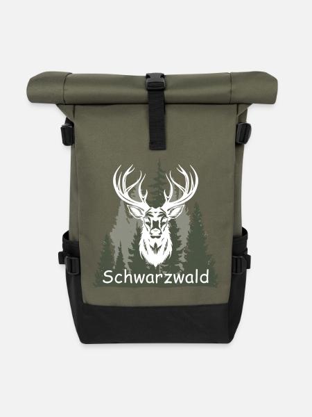 Schwarzwald - Rolltop Rucksack - Olive/Schwarz