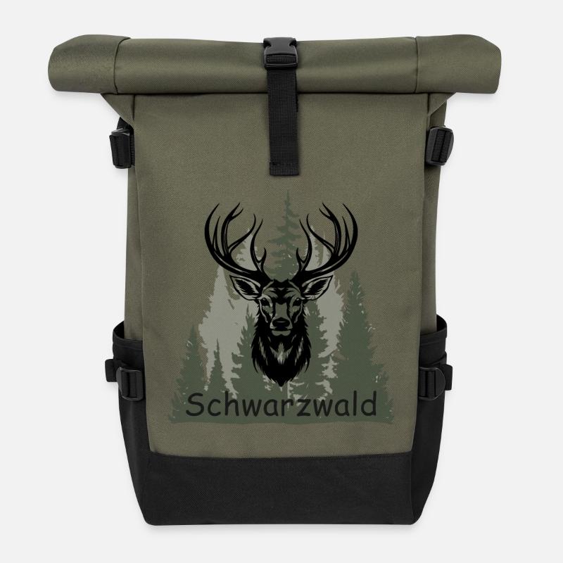 Schwarzwald - Rolltop Rucksack - Olive/Schwarz