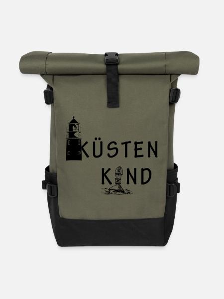 Küstenkind - Rolltop Rucksack - Olive/Schwarz