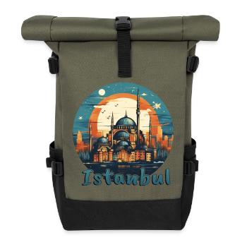Istanbul Türkei Moschee Architektur - Rolltop Rucksack - Olive/Schwarz - Vorne