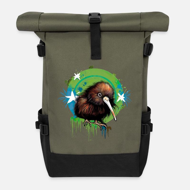 Kiwi - Roll Top Backpack - olive/black