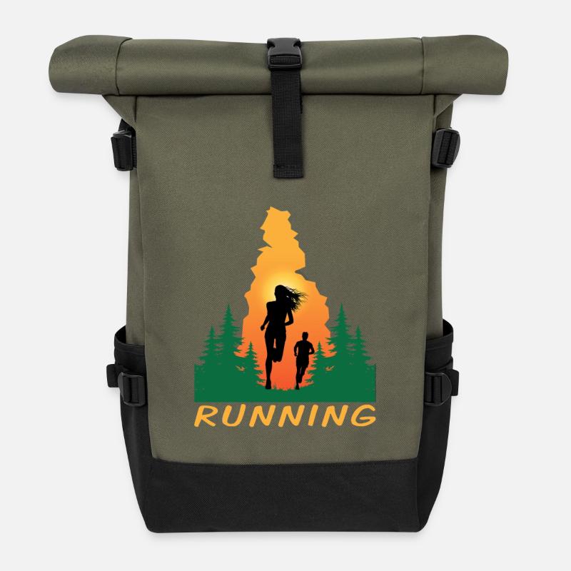 Running - Rolltop Rucksack - Olive/Schwarz