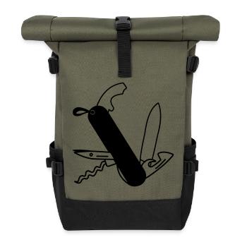 Survival knife - Roll Top Backpack - olive/black - Front