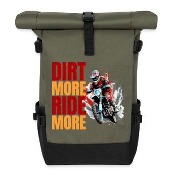 Dirt More - Ride More - Rolltop Rucksack - Olive/Schwarz - Vorne