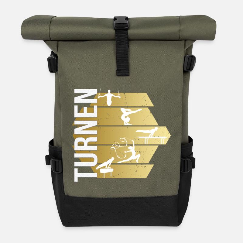 Turnen - Rolltop Rucksack - Olive/Schwarz