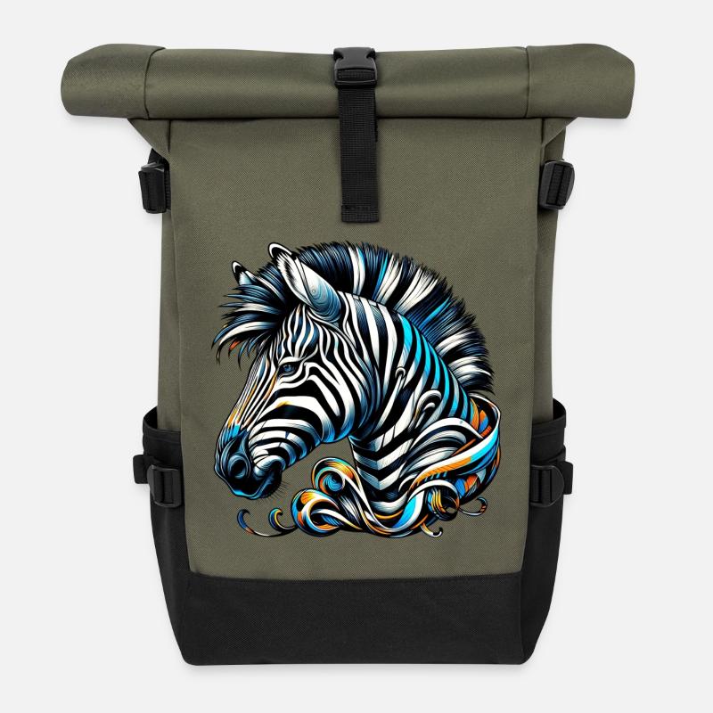 Zebra - Rolltop Rucksack - Olive/Schwarz