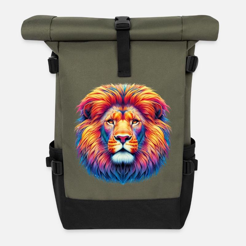 Löwe - Rolltop Rucksack - Olive/Schwarz