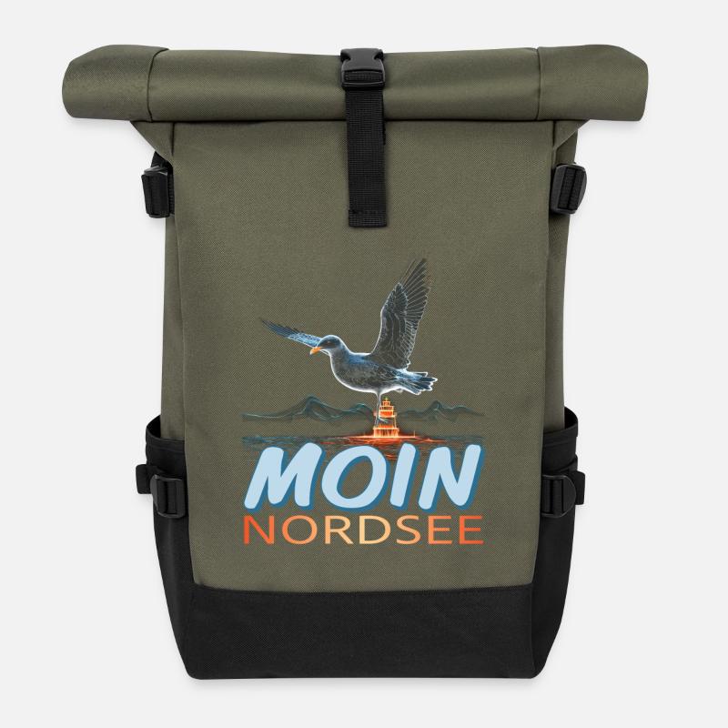 Moin Nordsee - Rolltop Rucksack - Olive/Schwarz