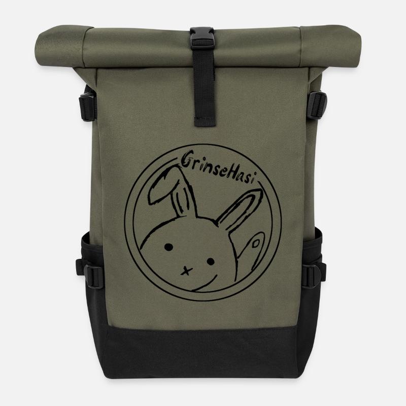 GrinseHasi - Rolltop Rucksack - Olive/Schwarz