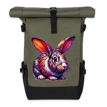 Kaninchen - Rolltop Rucksack - Olive/Schwarz - Vorne