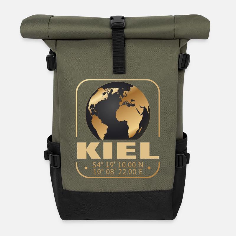 Kiel - Rolltop Rucksack - Olive/Schwarz