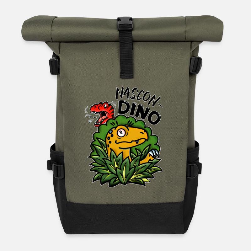 Cache-cache - Sac à dos roll top - olive/noir