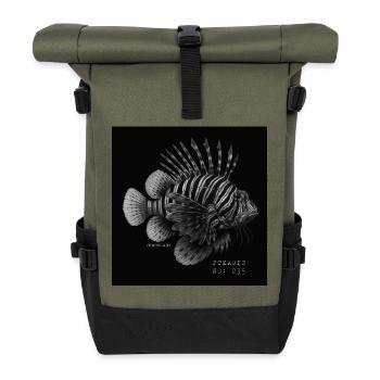 Feuerfisch - Pterois - Rolltop Rucksack - Olive/Schwarz - Vorne