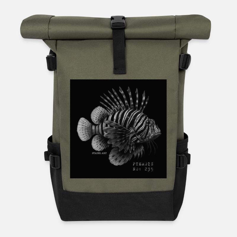 Lionfish - Pterois - Roll Top Backpack - olive/black