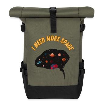 Cosmos Space Sketch for Kids - Roll Top Backpack - olive/black - Front