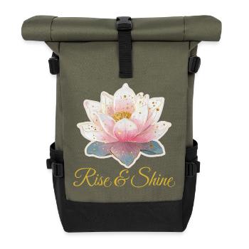 Rise & Shine - Roll Top Backpack - olive/black - Front