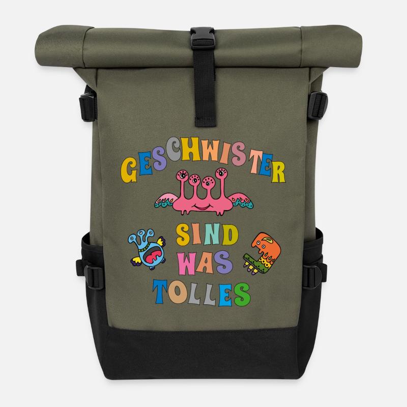 Frères et sœurs Cher frère sœur - Sac à dos roll top - olive/noir