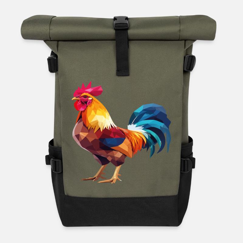 Hahnp3 - Sac à dos roll top - olive/noir