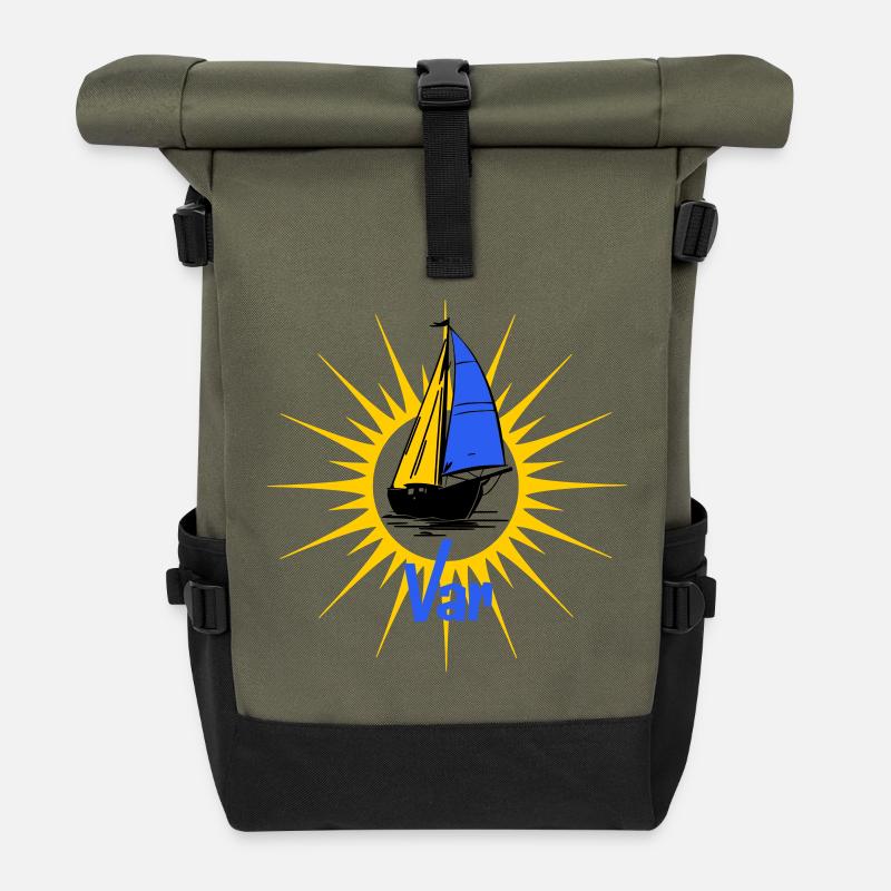 Voilier Soleil Var - Sac à dos roll top - olive/noir